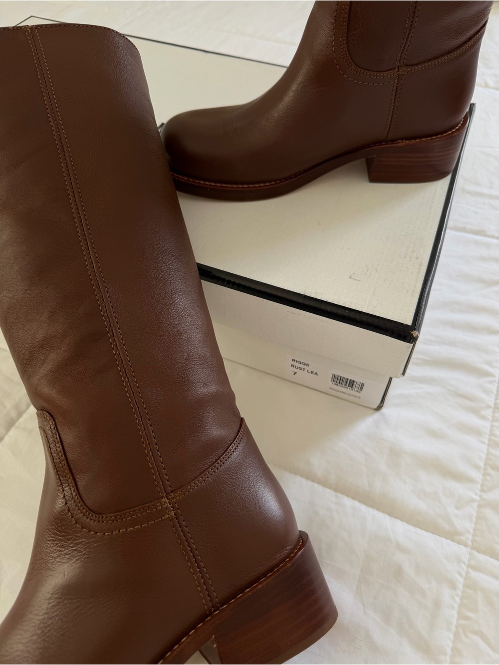 Brand New- Steve Madden Riggs Boot in Rust Leather Brown 👢🤎 - Picture 12 of 13